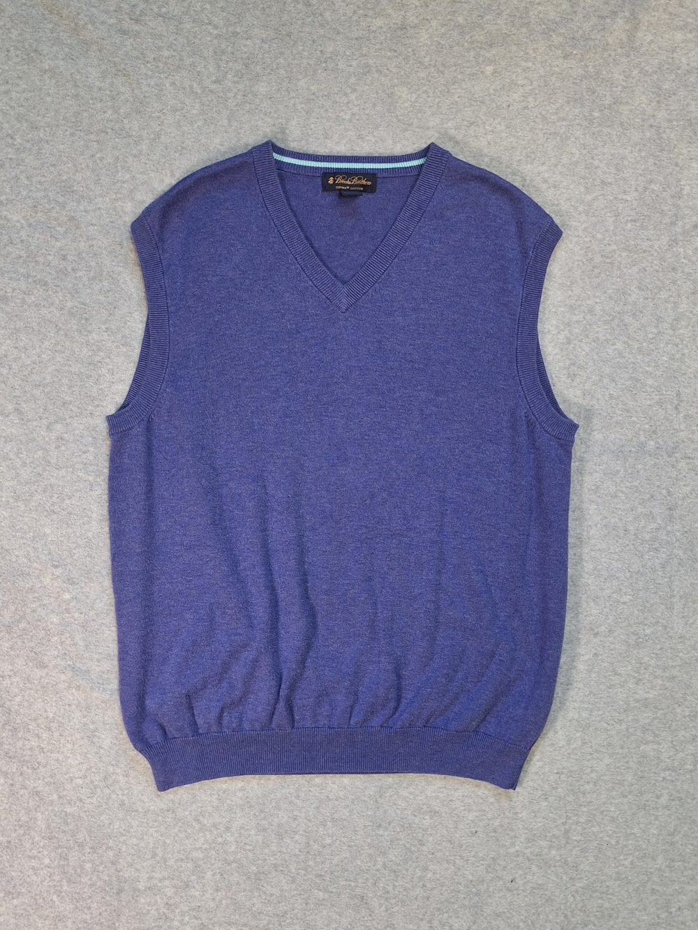 Brooks Brothers 100% Supima Cotton Men's V-Neck Sweater Vest Size L